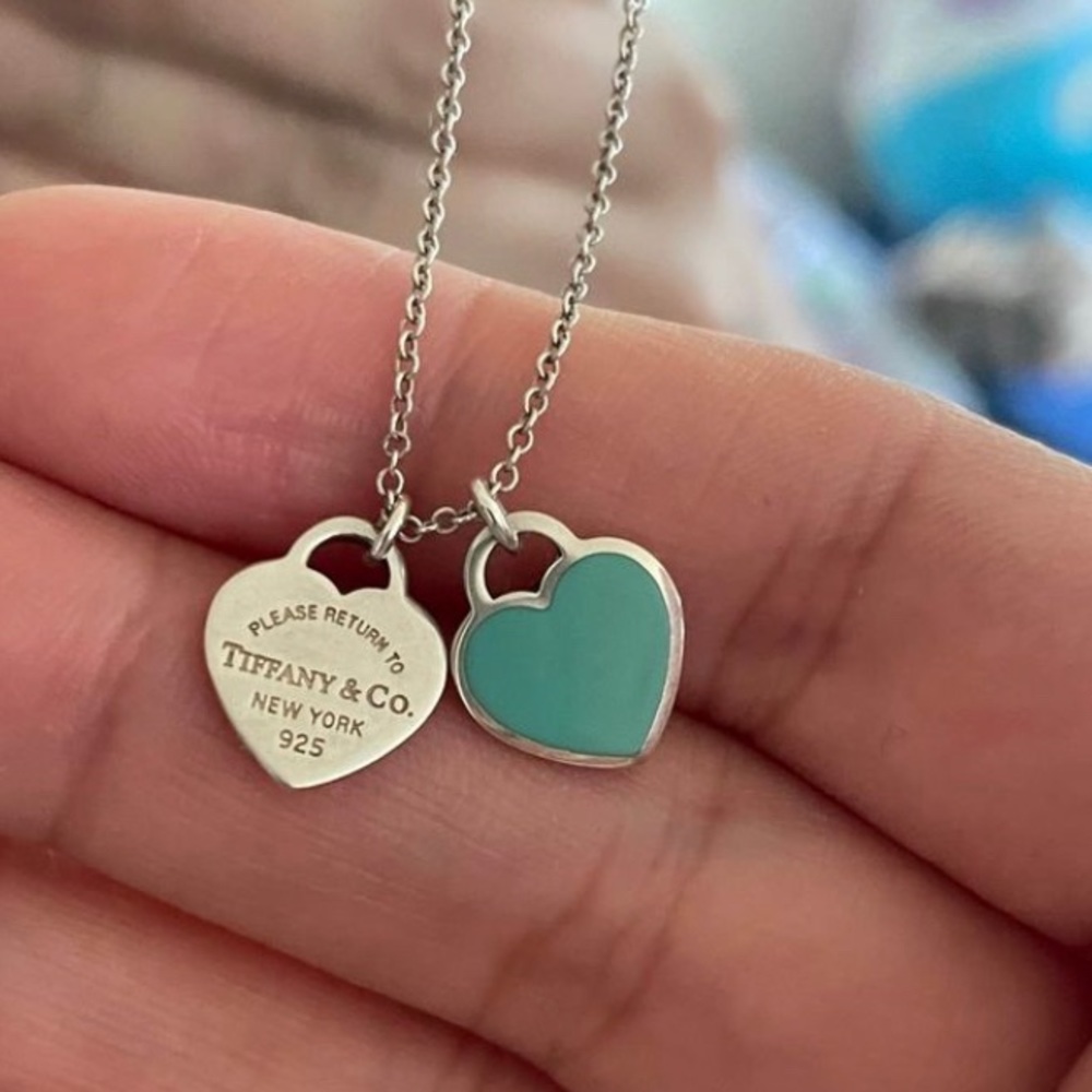 Original mini Tiffany Double Heart Necklace 18’